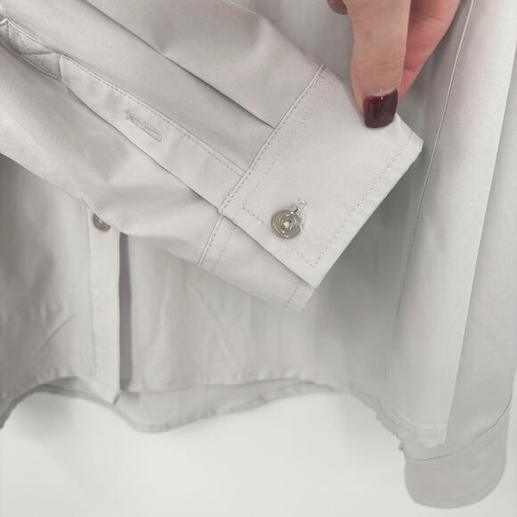 Men’s XXL Grey Fishing Shirt Button Down Vented Back Hiking Outdoor Travel Top‎ - Picture 6 of 9